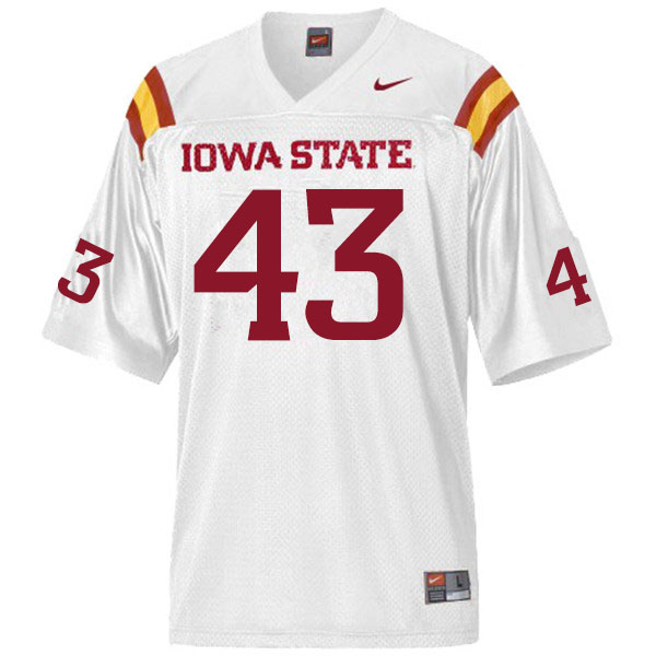 Iowa State Cyclones Men's #43 Jared Rus Nike NCAA Authentic White College Stitched Football Jersey AD42P27HJ